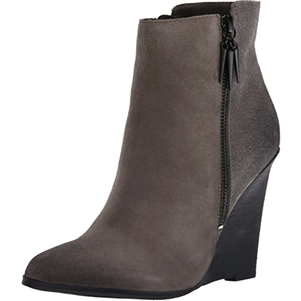 Fergie wedge heeled bootie. Zip on both sides. Fawn color. 8.5
